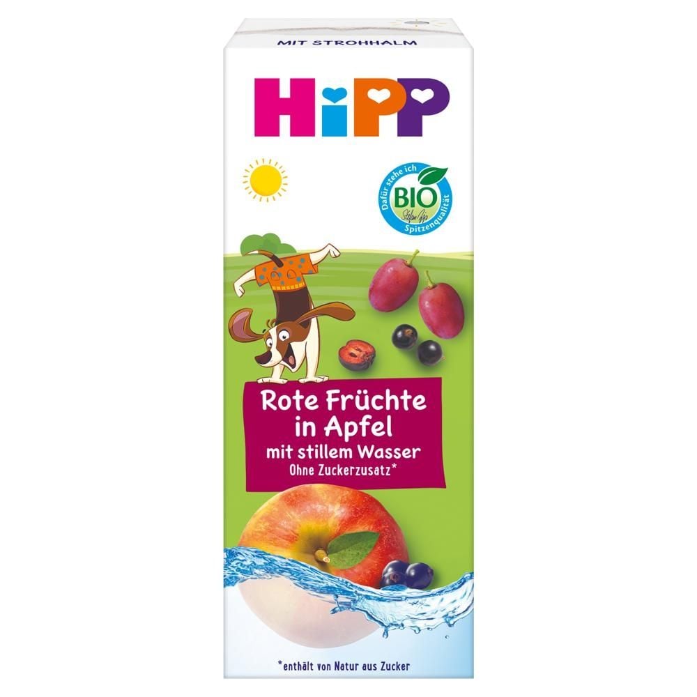 HiPP BIO Jabłka-czerwone owoce z wodą źródlaną po 1. roku 200 ml