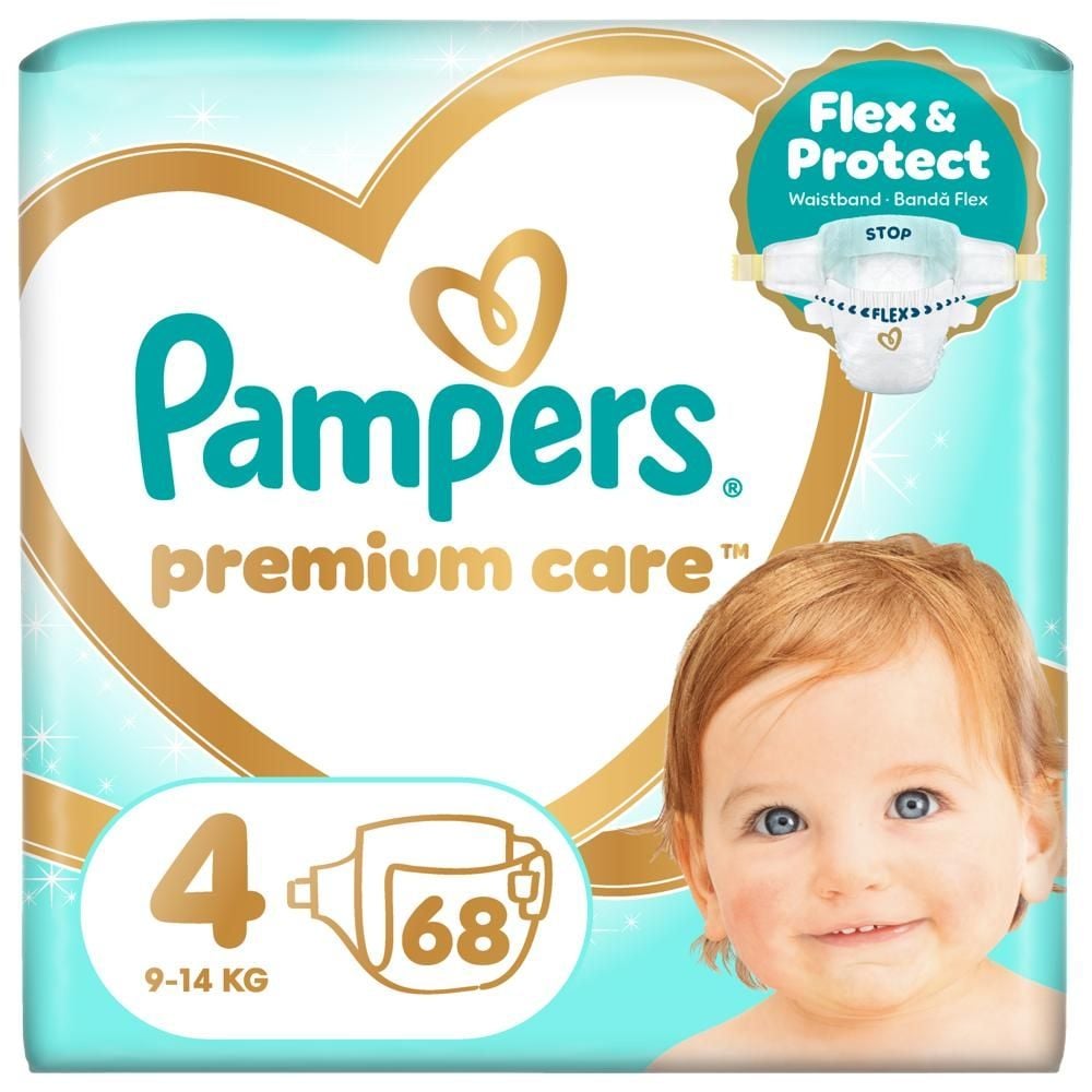 Pampers Premium Care Rozmiar 4, 68 Pieluszek, 9kg-14kg