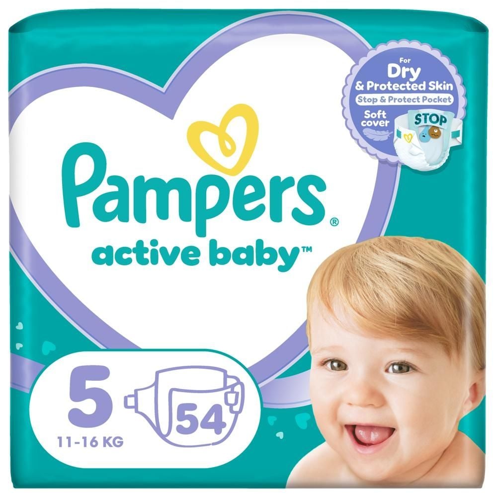 Pampers Active Baby, rozmiar 5, 54 pieluszek, 11kg-16kg