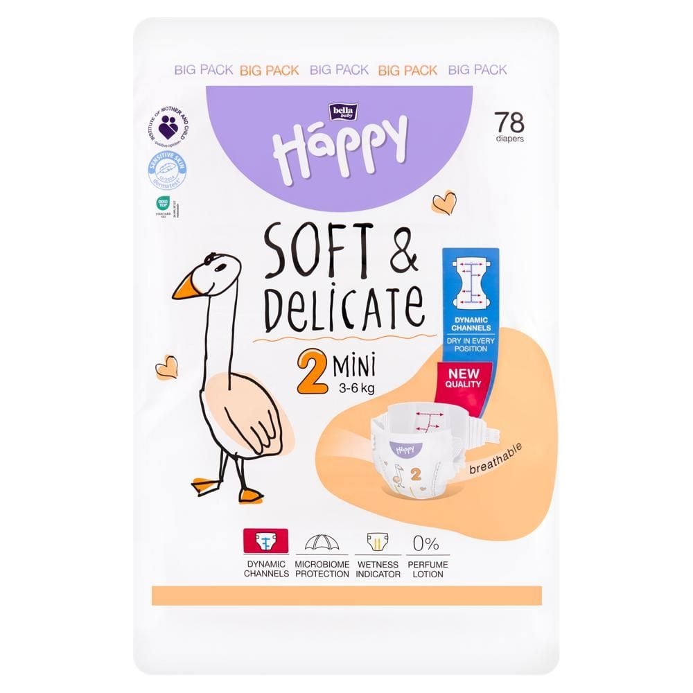 Bella Baby Happy Pieluszki jednorazowe 2 mini 3-6 kg 78 sztuk