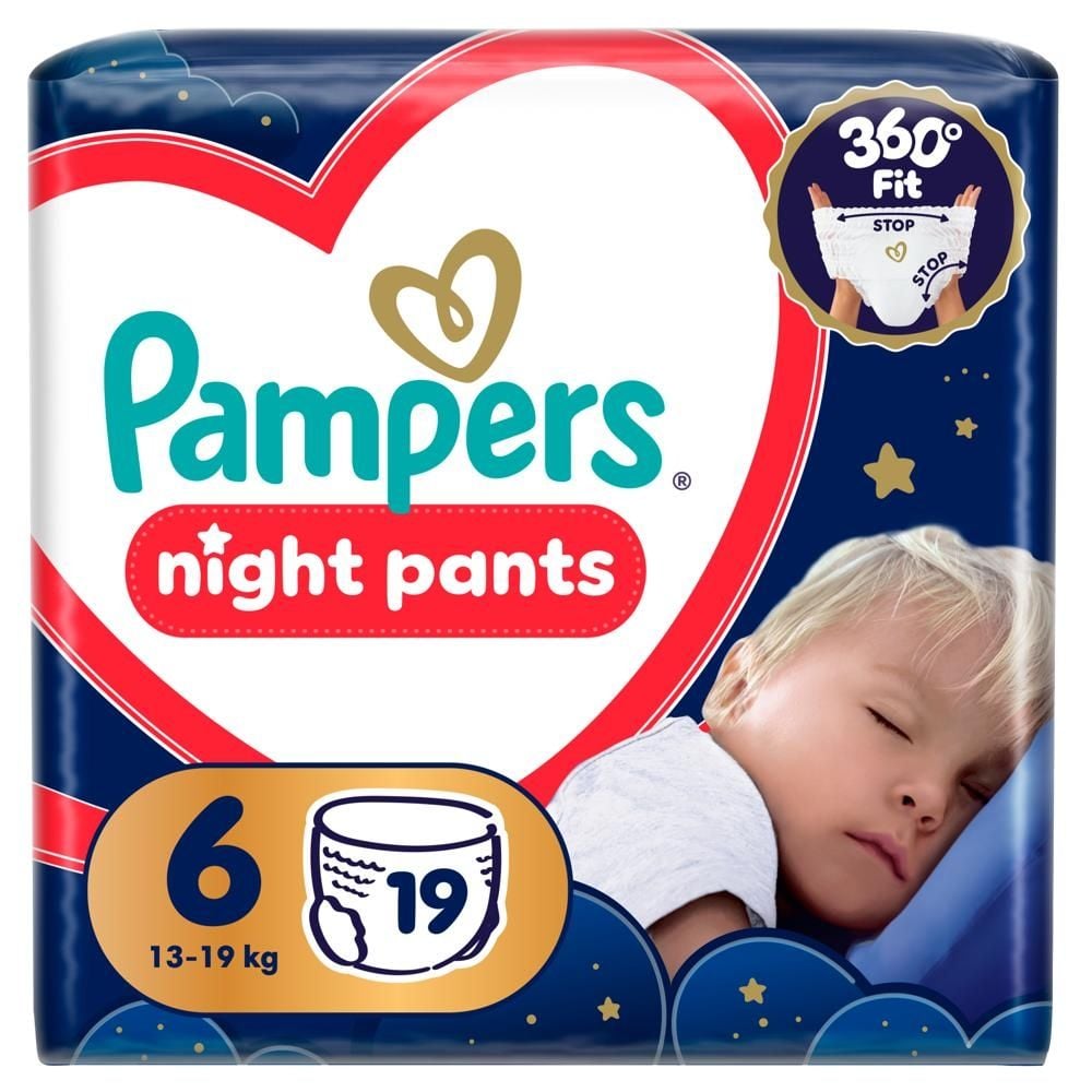 Pampers Night Pieluchomajtki Rozmiar 6, 19 szt., 13kg-19kg