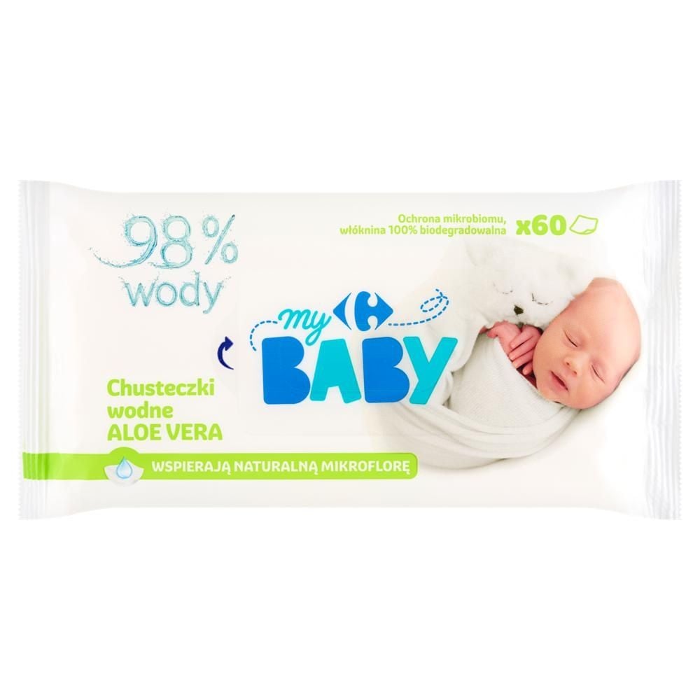 Carrefour my Baby Aloe Vera Chusteczki wodne 60 sztuk