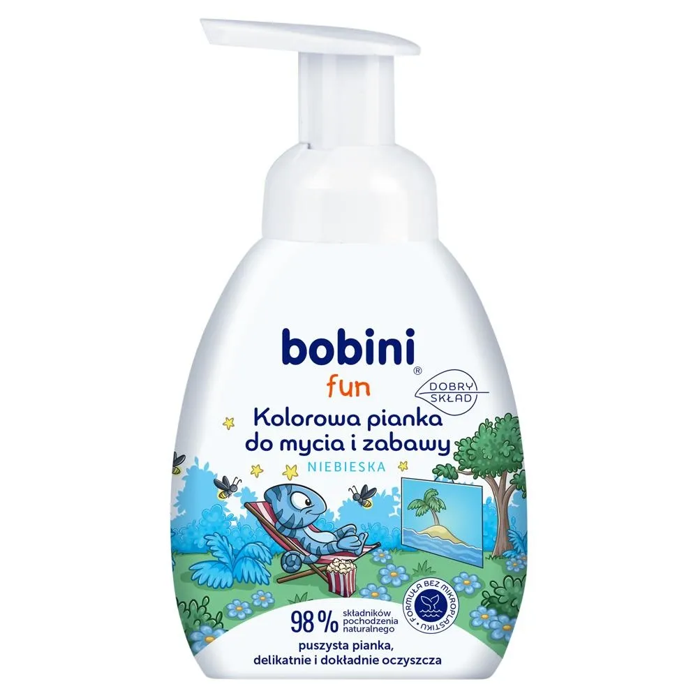 bobini Fun Kolorowa pianka do mycia i zabawy niebieska 300 ml