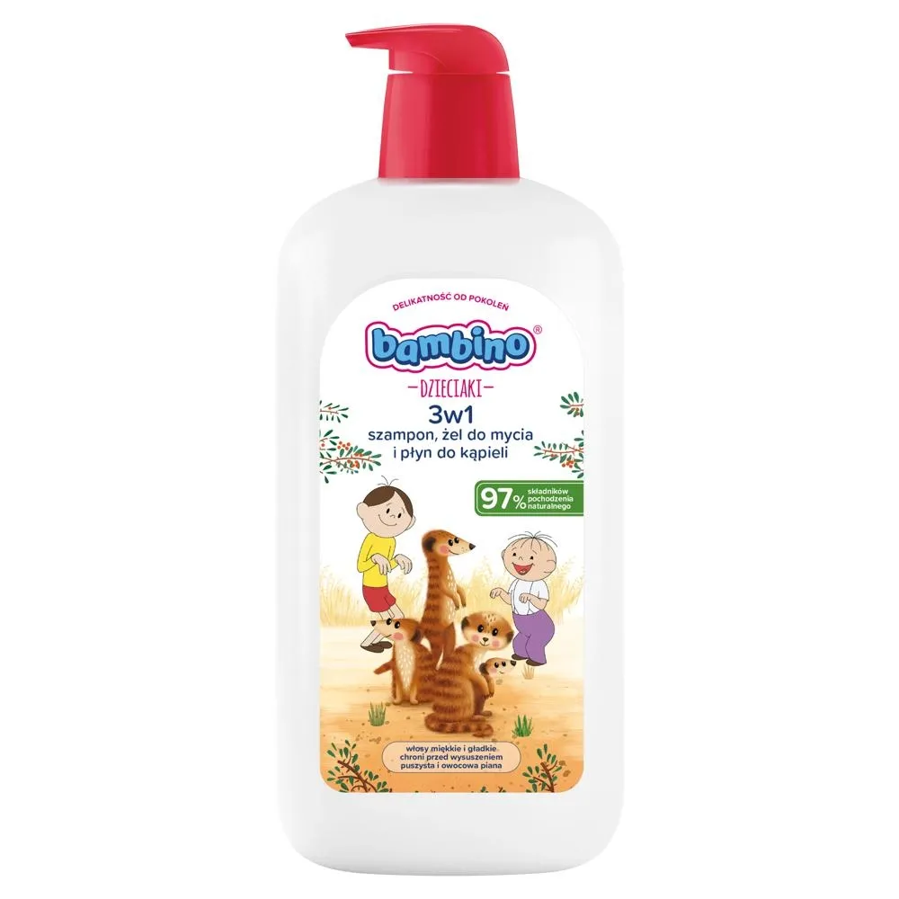 Bambino Dzieciaki Szampon żel do mycia i płyn do kąpieli 3w1 1000 ml