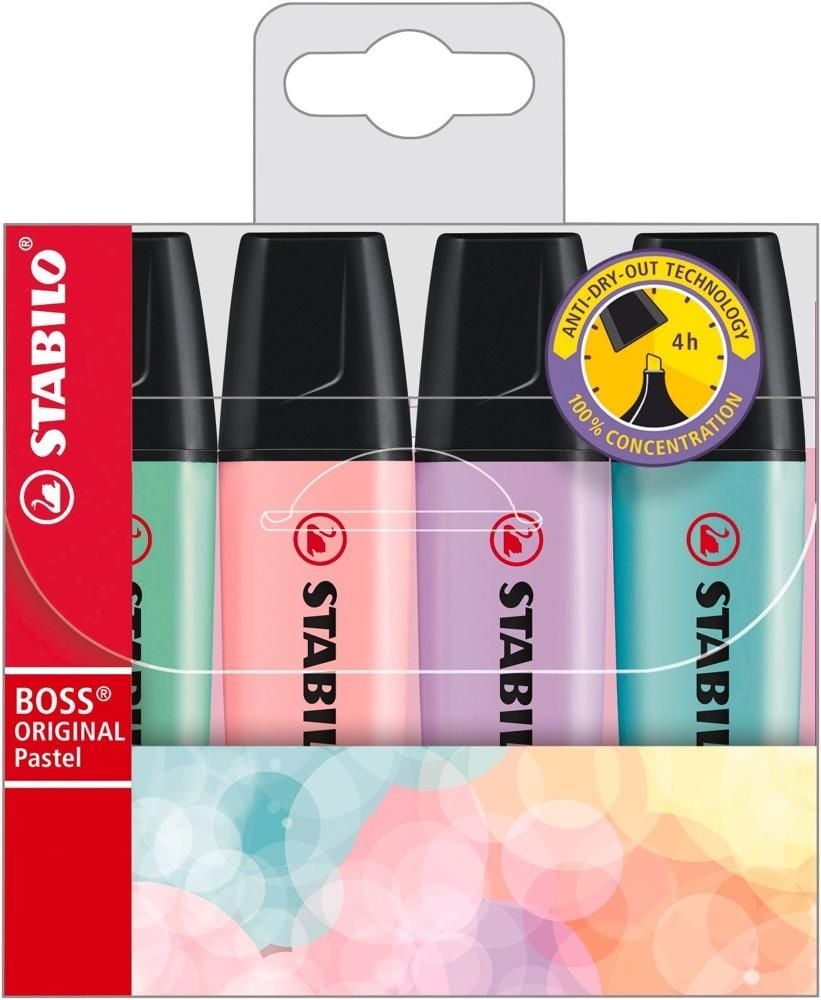 Zakreślacz Stabilo Boss Original Pastel Etui 4 Szt.