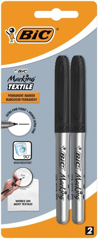 BIC Marking Textile 0,9mm Marker do tekstyliów czarny Blister 2szt