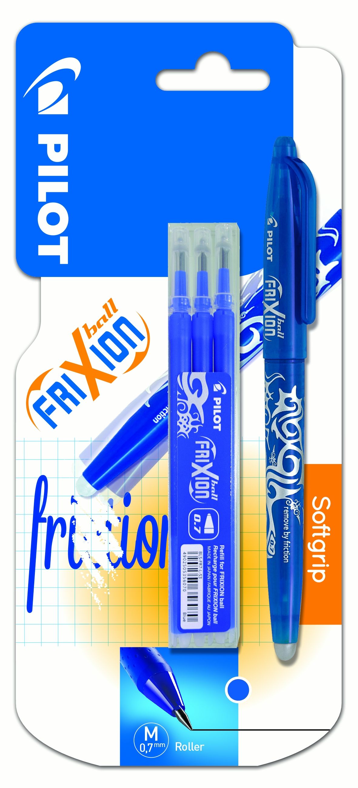 Pióro kulkowe PILOT Frixion Ball + 3 Wkłady Niebieski