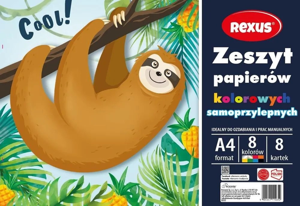 Zeszyt Papierów Kolorowych Samoprzylepnych A4/8K.