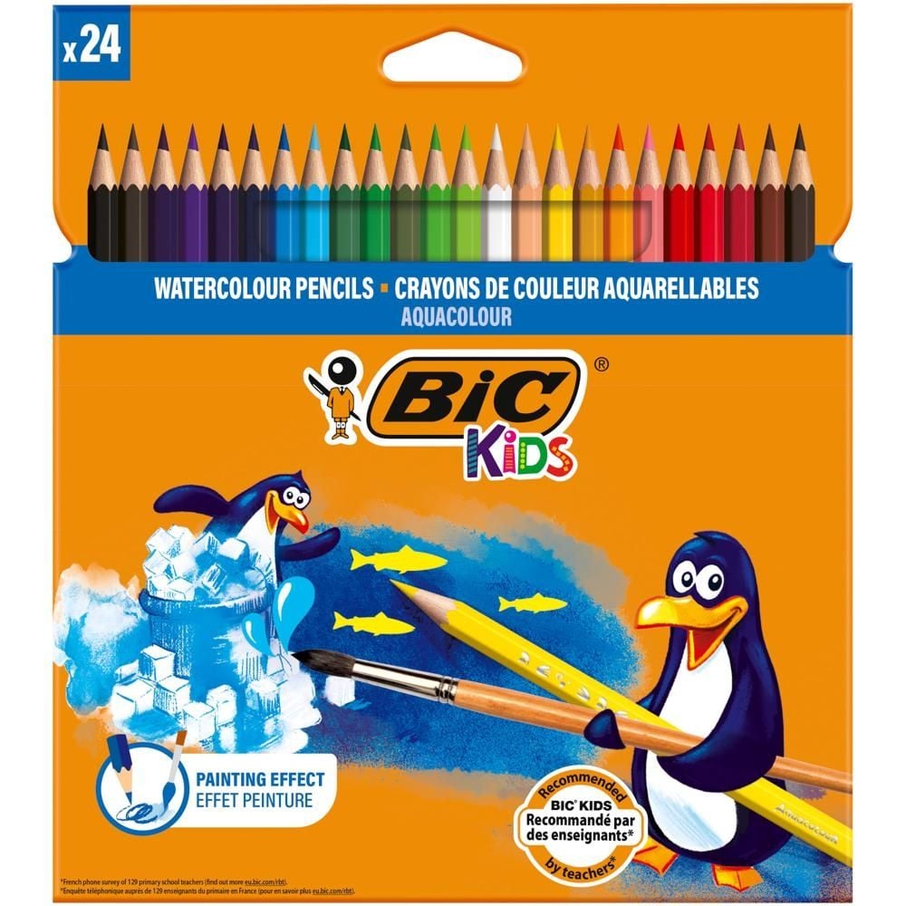 BIC Kids Aquacouleur Kredki ołówkowe Pudełko 24szt