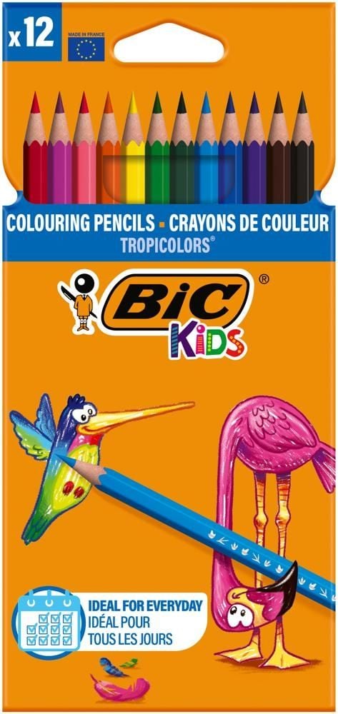BIC Kids Tropicolors Kredki Ołówkowe Pudełko 12szt