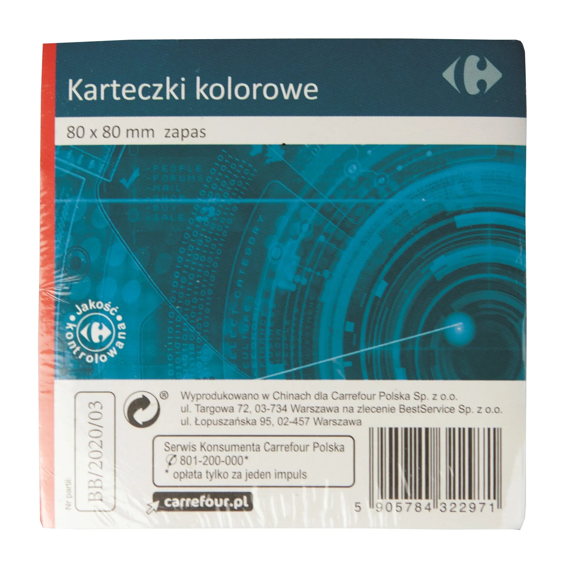 Karteczki CARREFOUR 800 Kolorowe Zapas