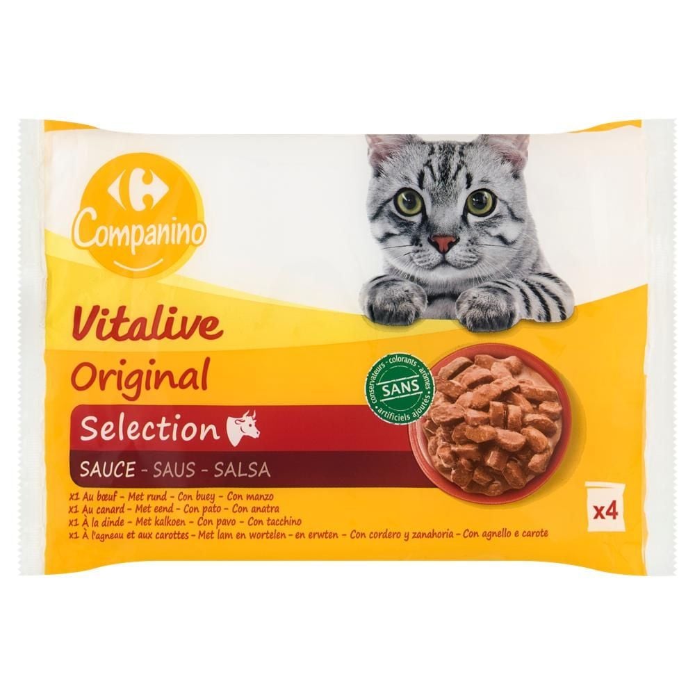 Carrefour Companino Vitalive Original Karma dla dorosłych kotów 400 (4 x 100 g)