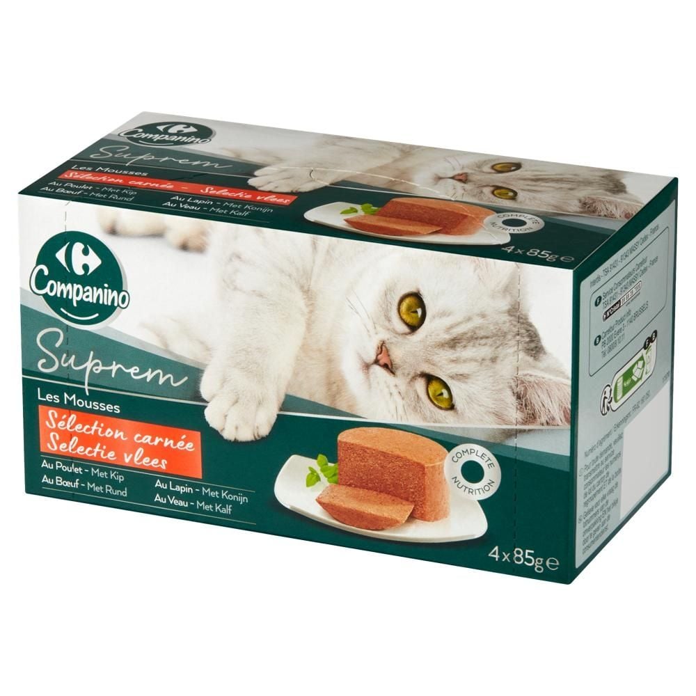 Carrefour Companino Suprem Karma dla kotów 340 g (4 x 85 g)
