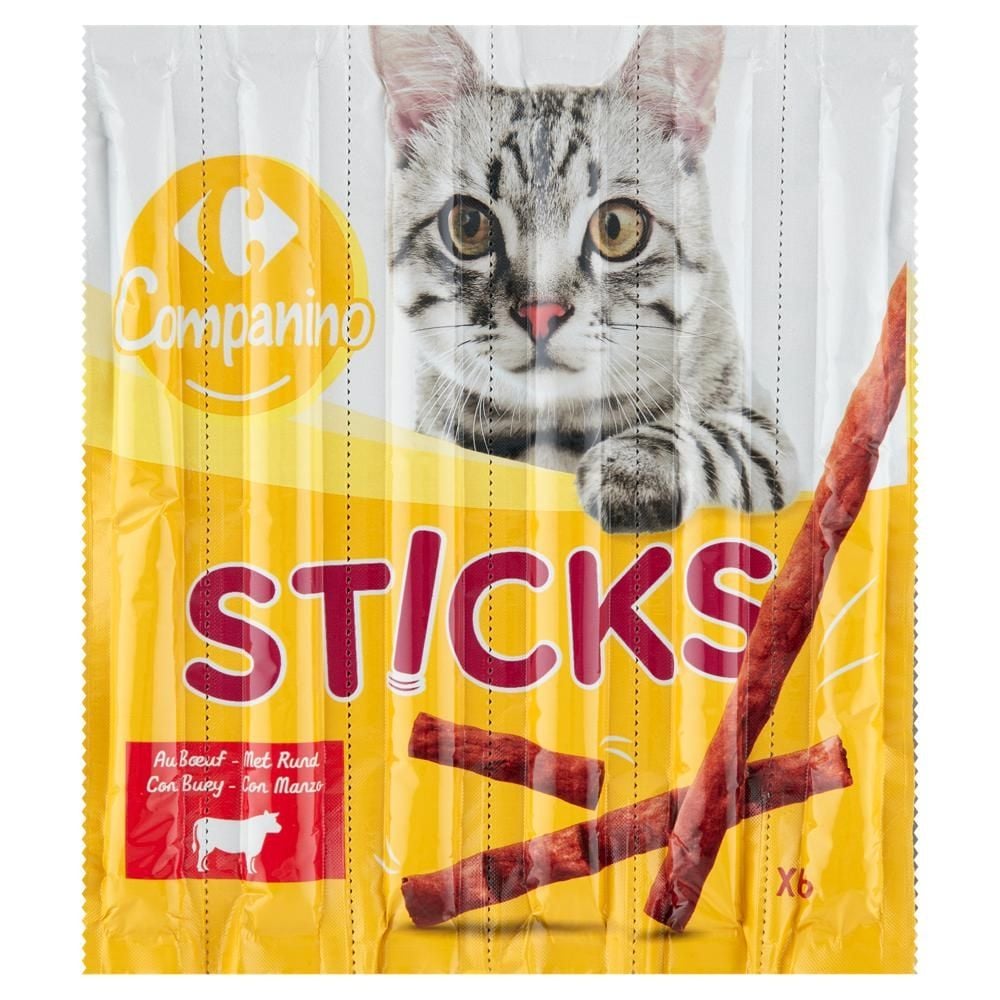 Carrefour Companino Sticks Karma uzupełniająca dla kotów 30 g (6 x 5 g)