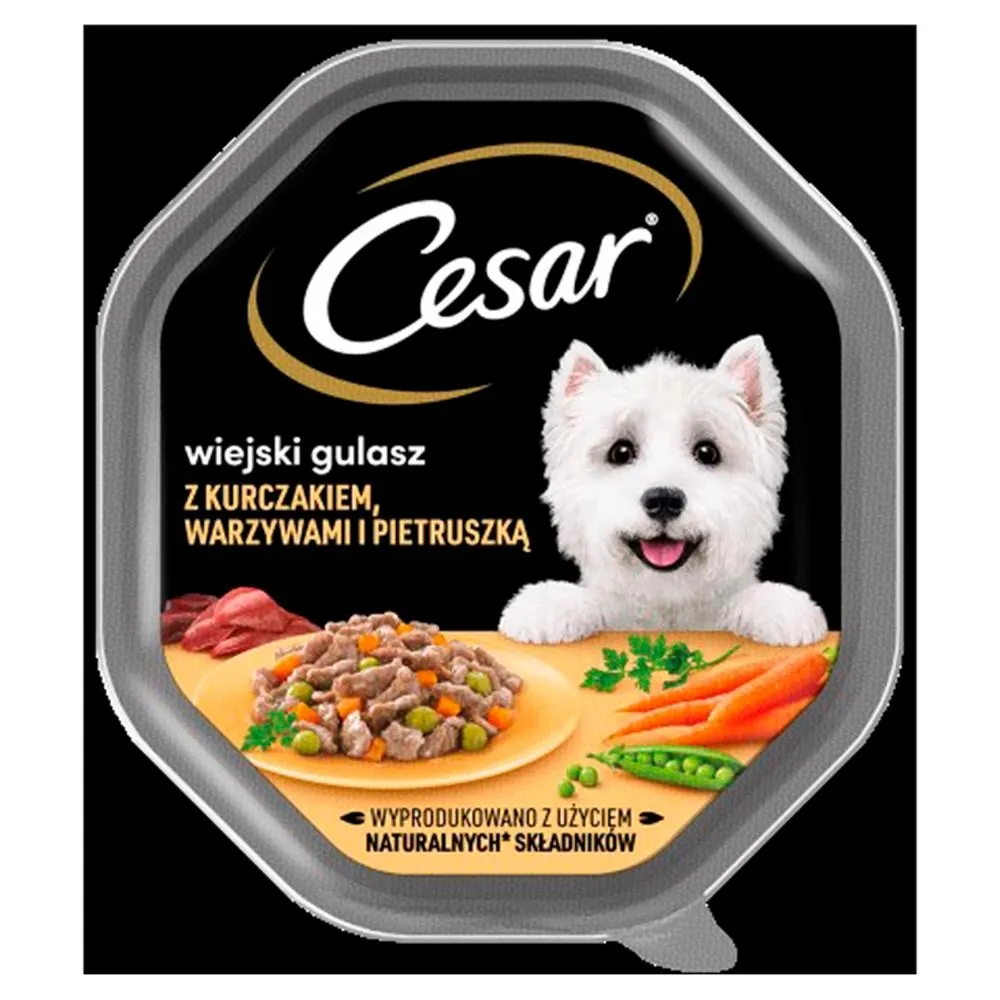 Cesar Mokra karma dla psów wiejski gulasz z kurczakiem warzywami i pietruszką 150 g