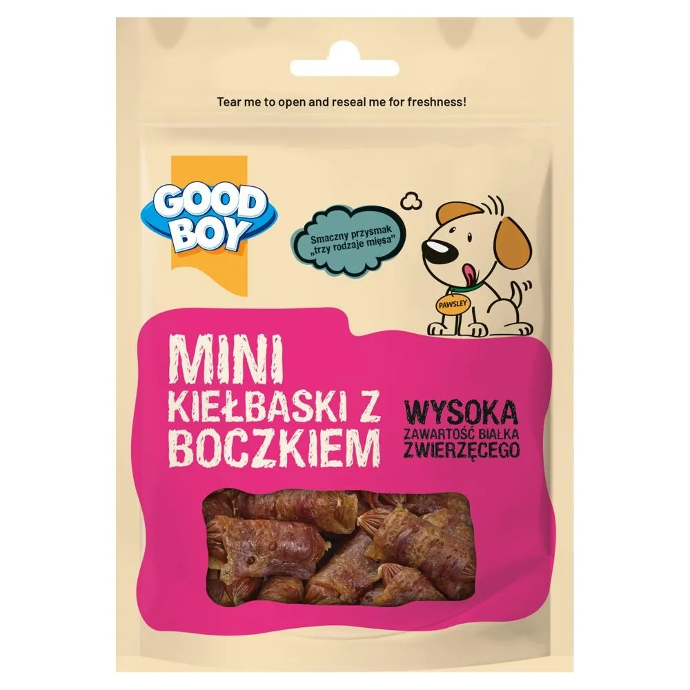 Good Boy Mieszanka paszowa uzupełniająca dla psów mini kiełbaski z boczkiem 60 g