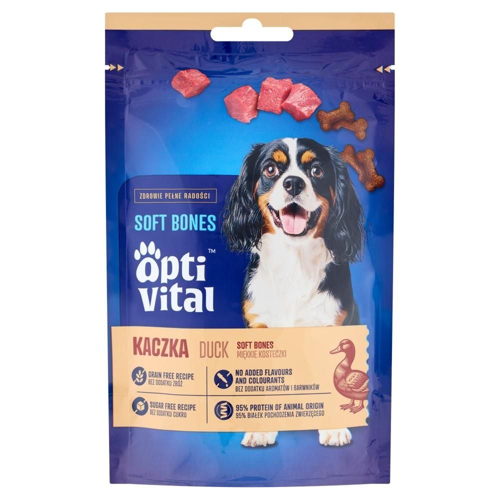 Optivital Soft Bones Karma uzupełniająca dla psów miękkie kosteczki kaczka 90 g