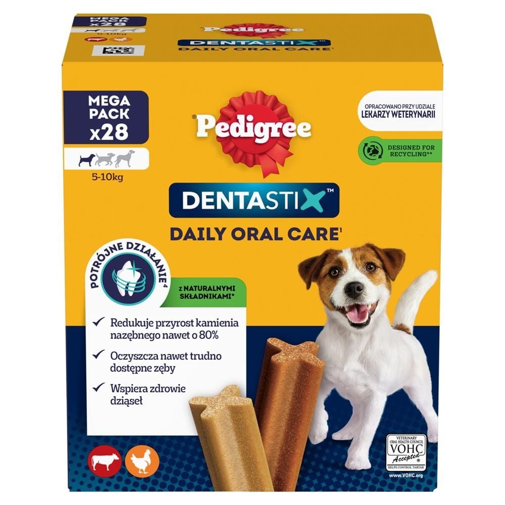 Pedigree DentaStix Karma uzupełniająca dla psów 5-10 kg 440 g (4 x 110 g)
