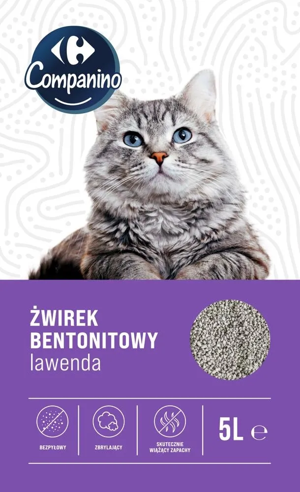 Carrefour Żwirek Bentonitowy O Zapachu Lawendy 5L