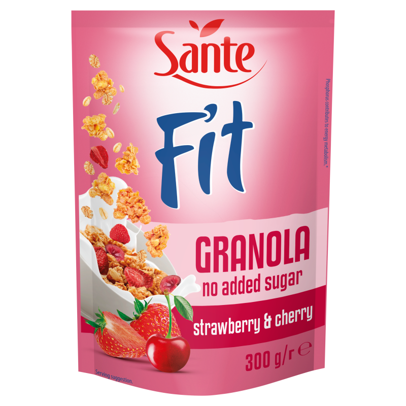Granola z truskawkami i wiśniami (bez dodatku cukru)