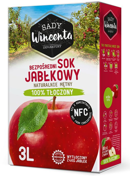 Sok jabłkowy w kartonie tłoczony