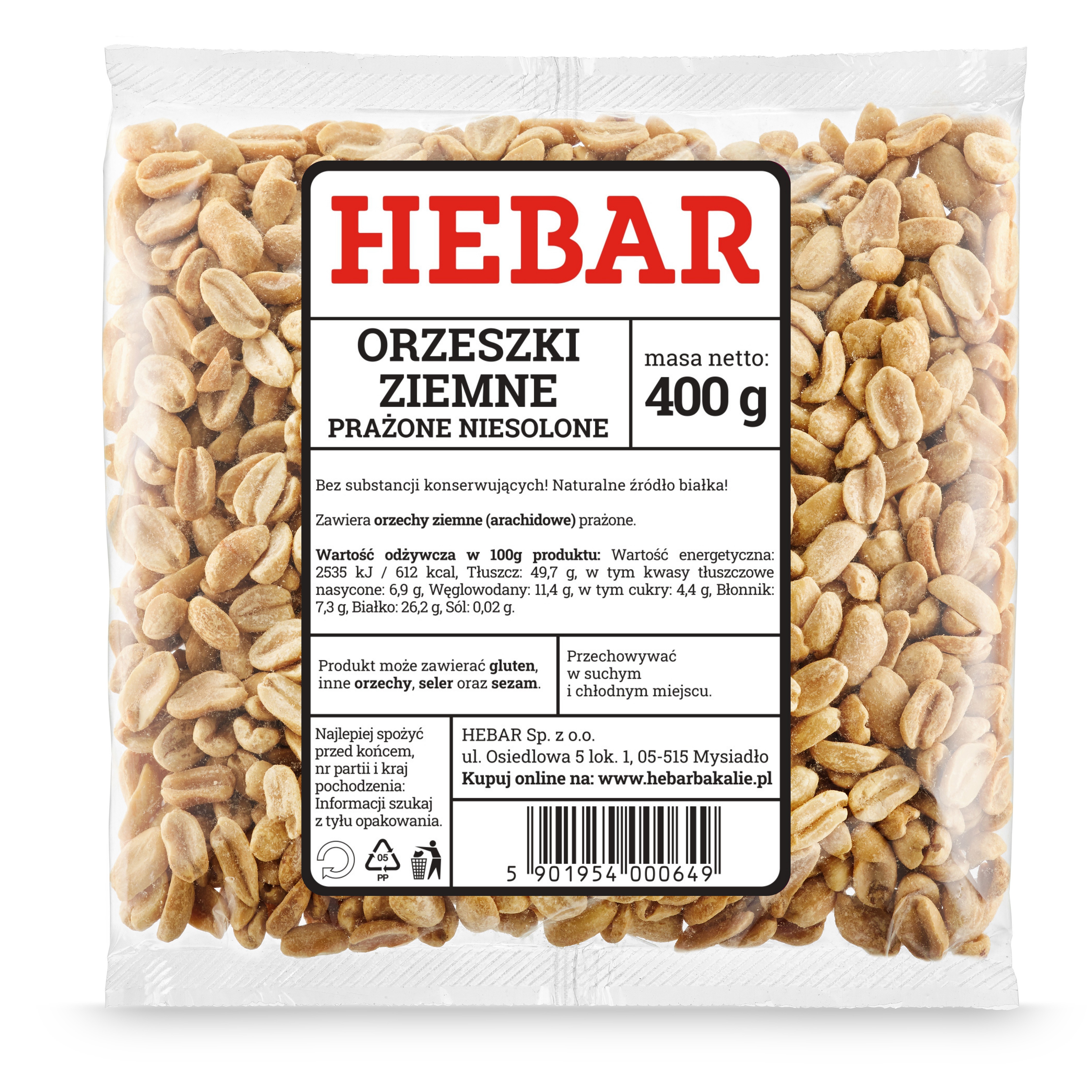 Orzeszki ziemne prażone niesolone