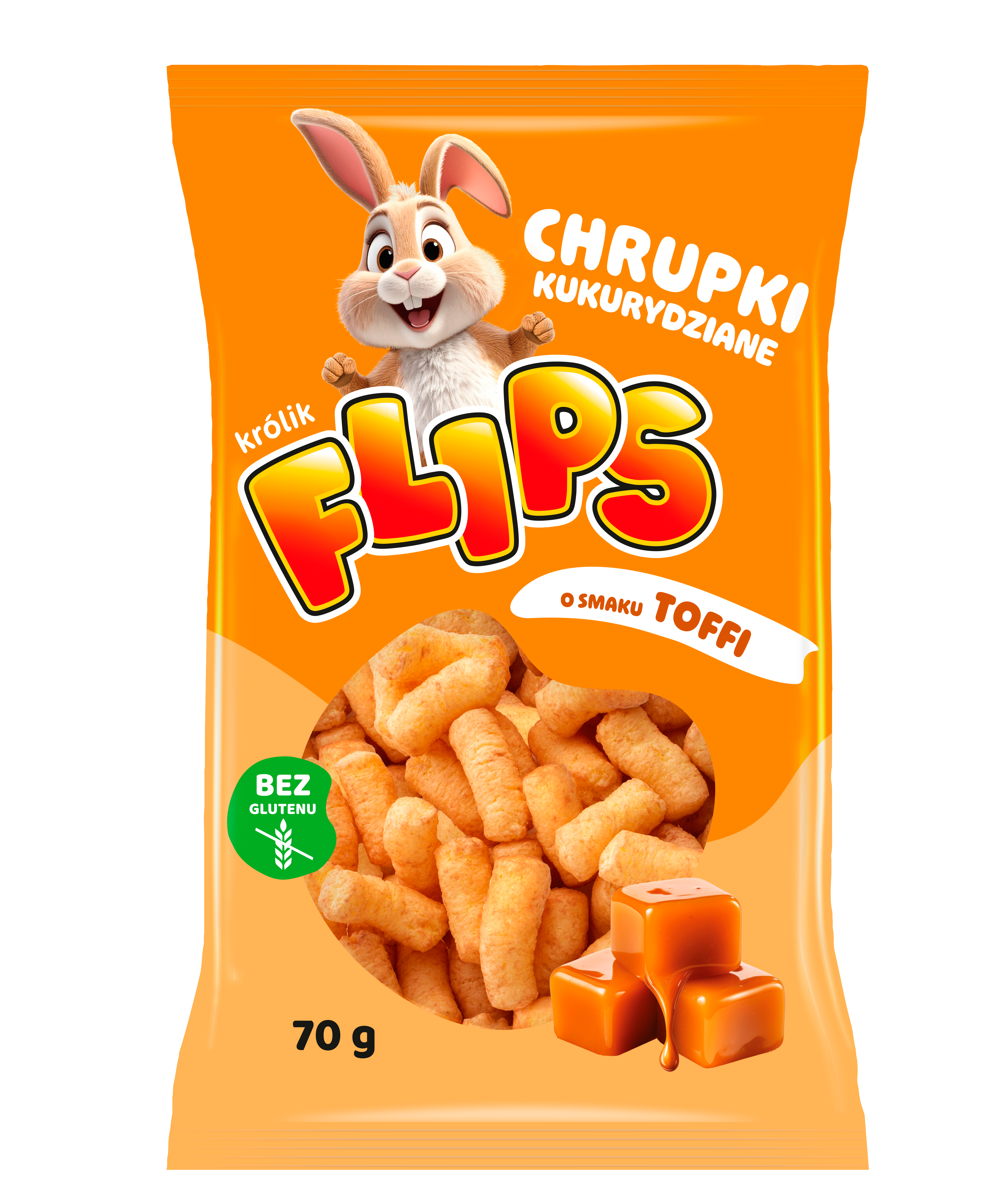 Chrupki kukurydziane o smaku toffi