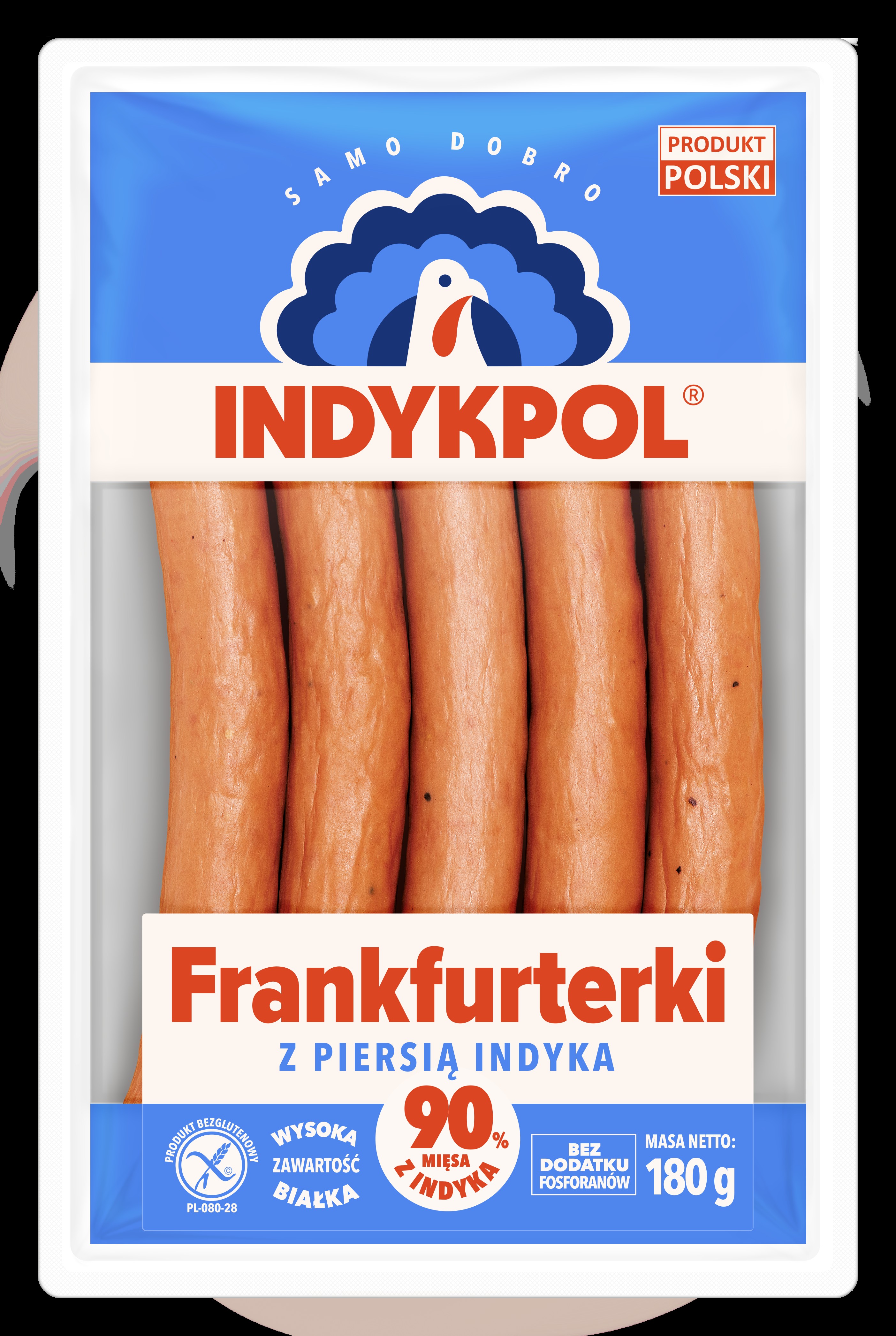 Frankfurterki z piersi z indyka bezglutenowe