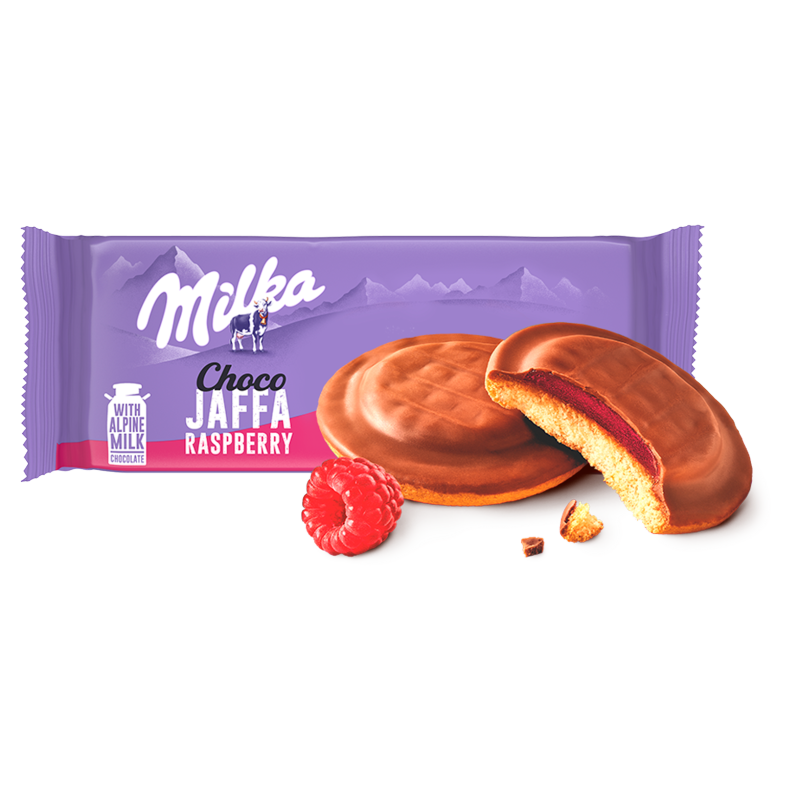 Biszkopty z galaretką malinową