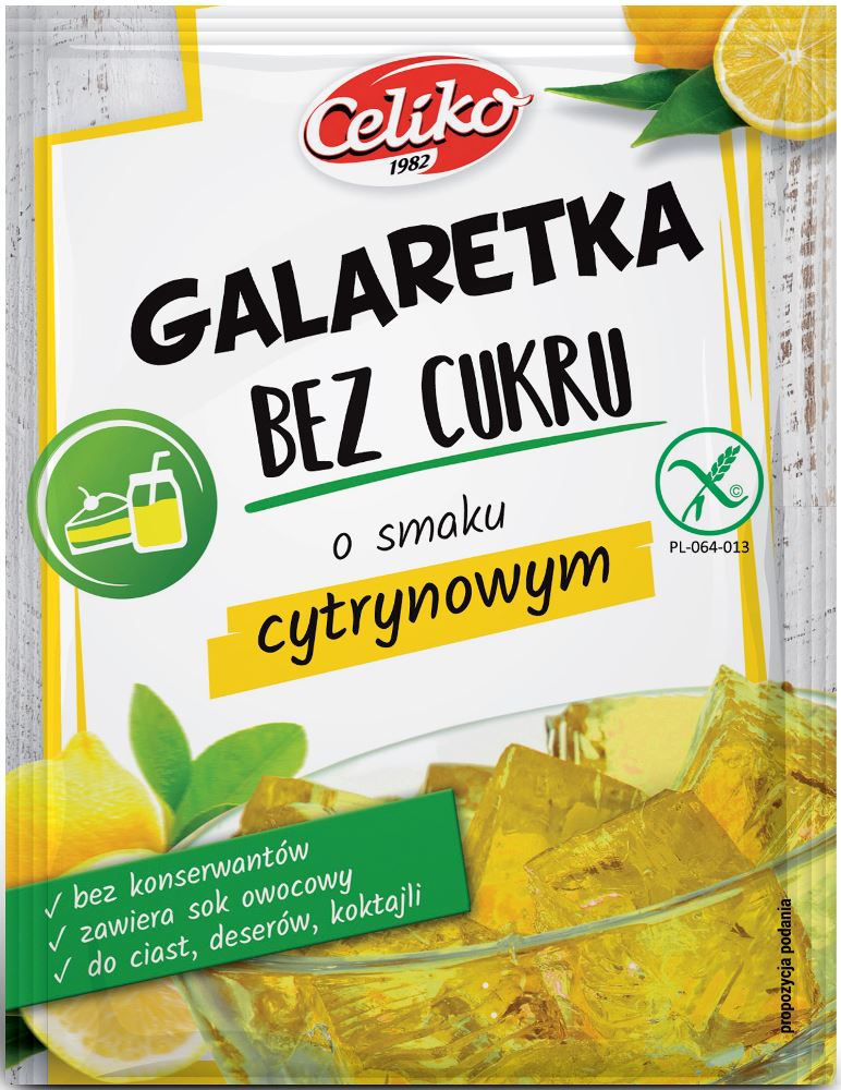 Galaretka o smaku cytrynowym (bez cukru) bezglutenowa