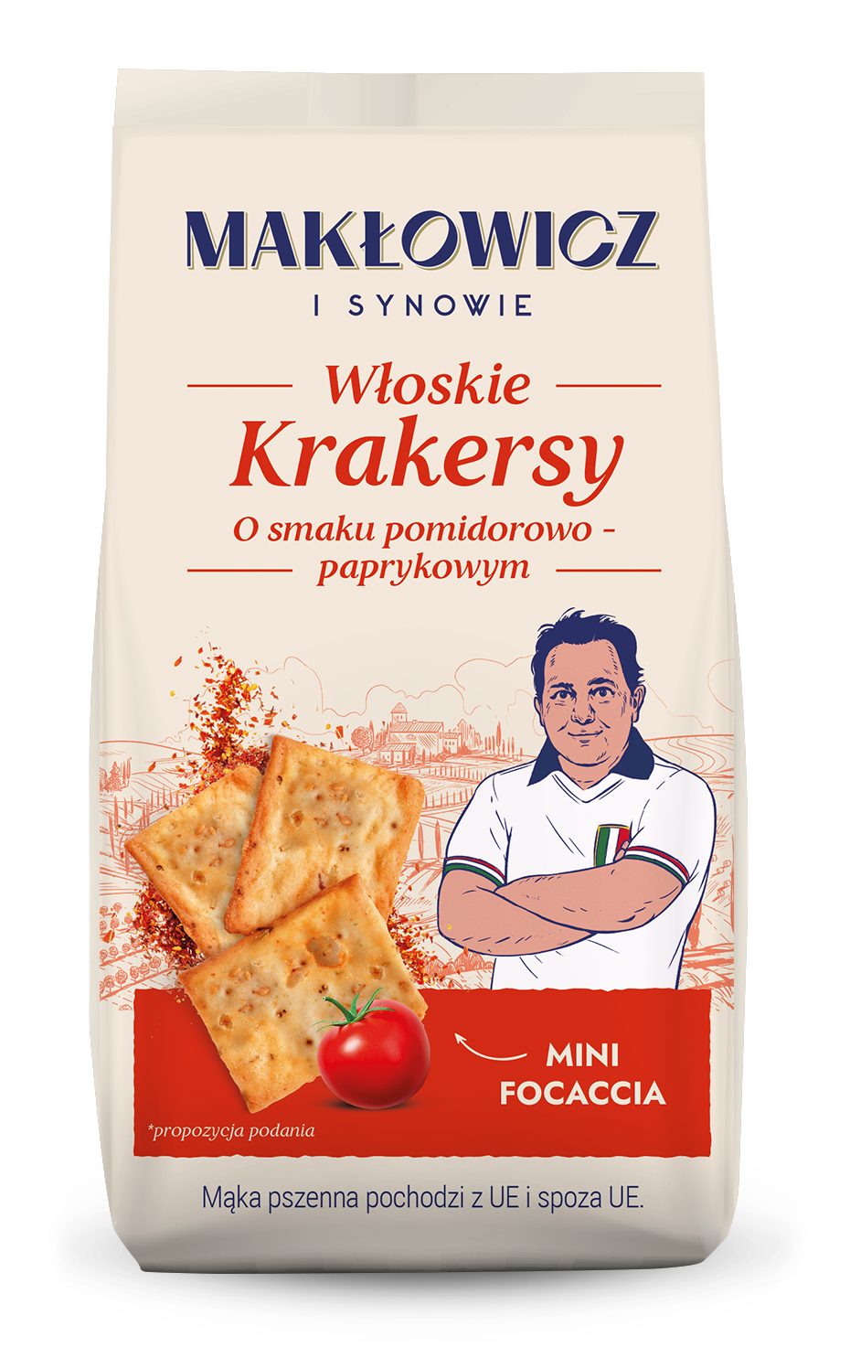 Krakersy o smaku pomidorowo - paprykowym