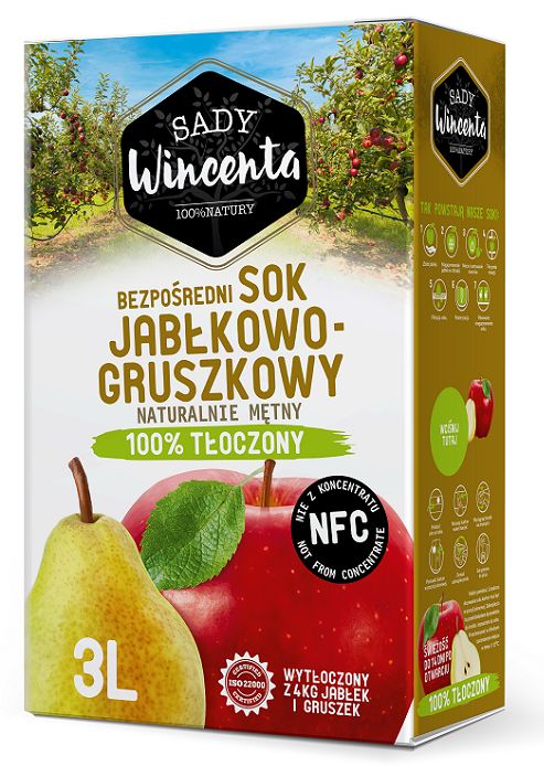 Sok jabłko - gruszka w kartonie tłoczony