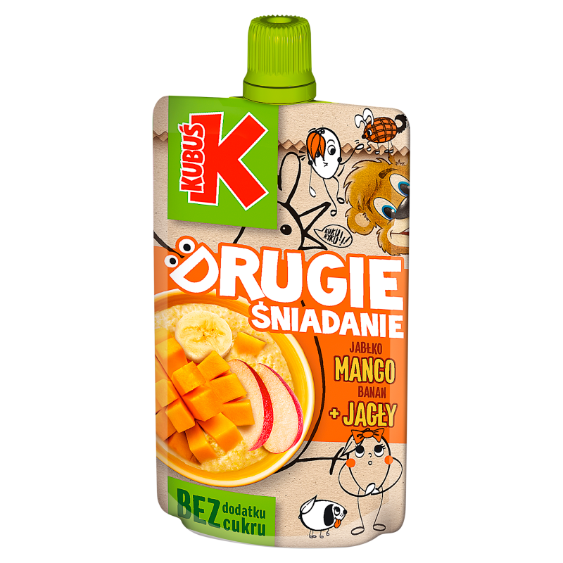 Drugie śniadanie Mus jabłko mango banan + jagły