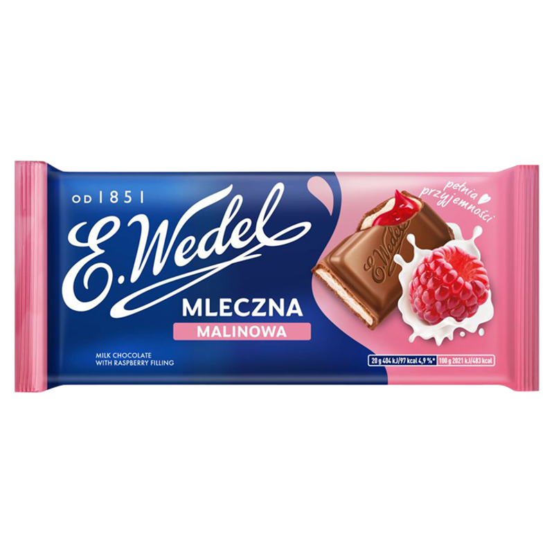 Czekolada mleczna malinowa