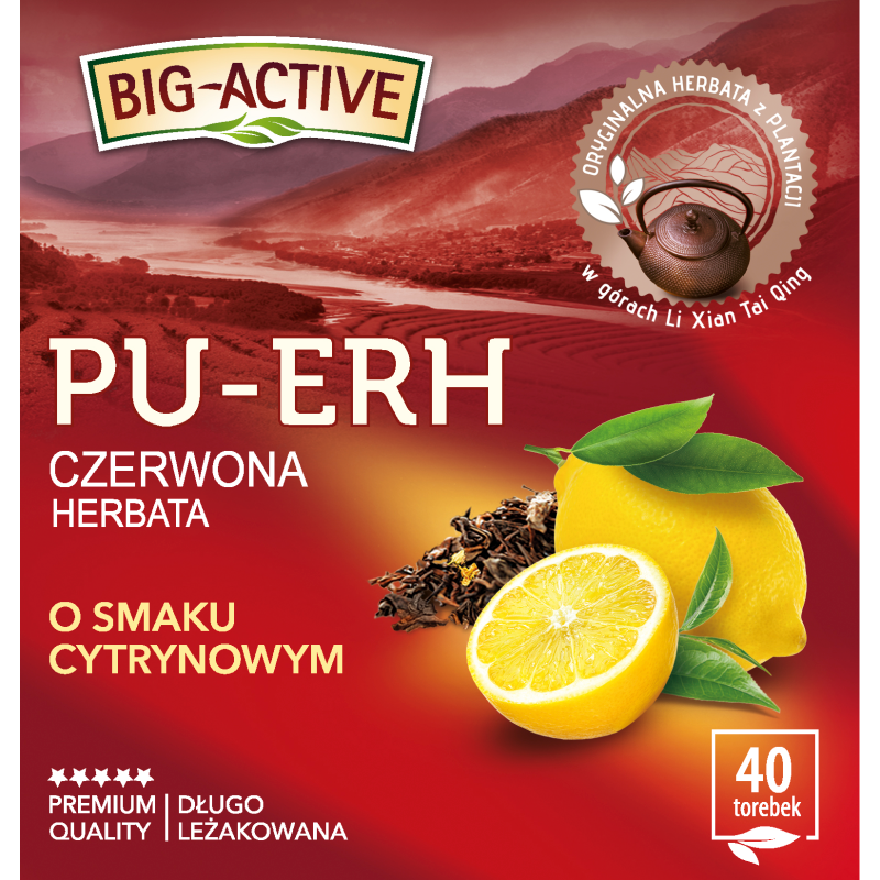 Herbata czerwona o smaku cytrynowym 40 torebek