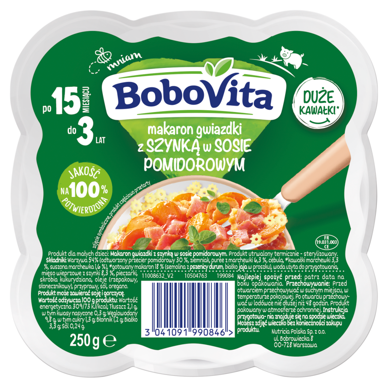 Makaron gwiazdki z szynką w sosie pomidorowym po 15 miesiącu