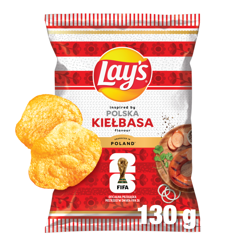 Chipsy ziemniaczane o smaku kiełbasy
