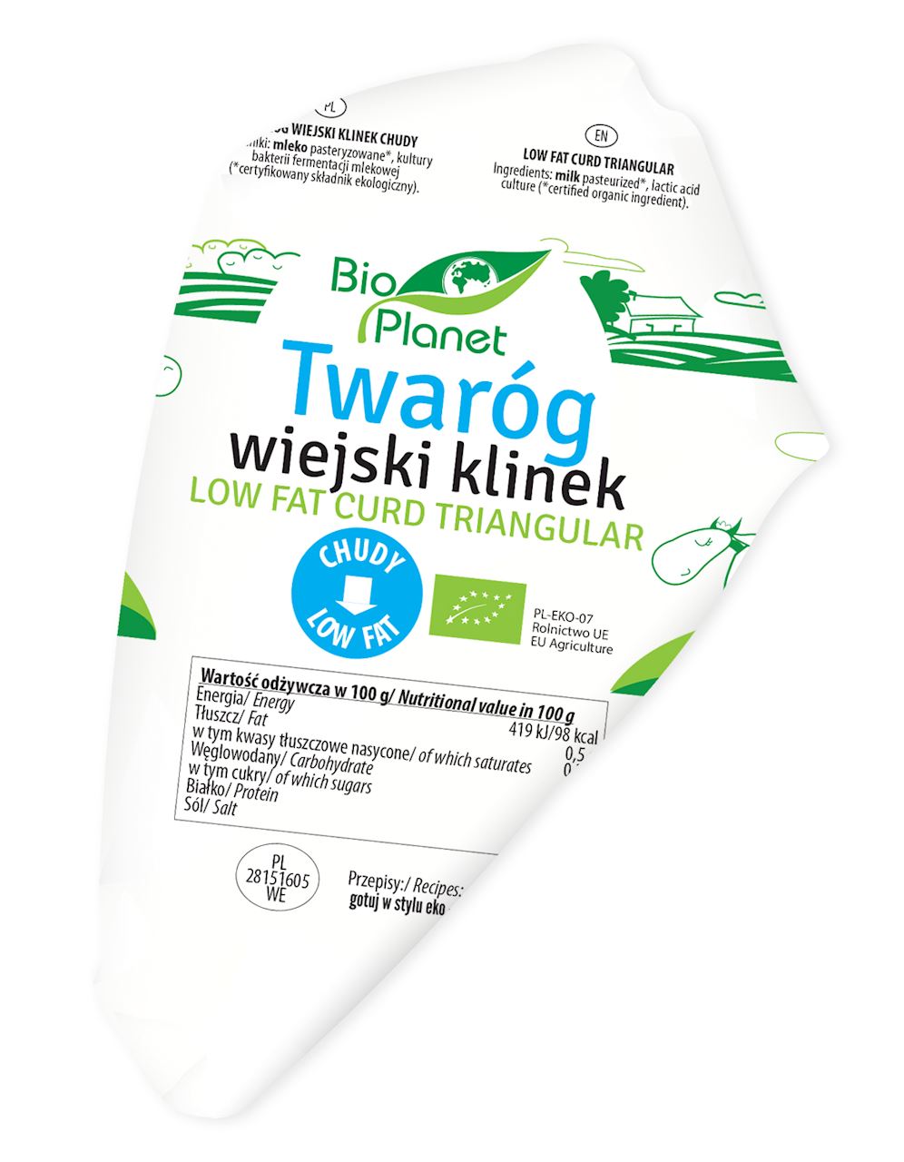 Twaróg wiejski chudy (klinek) BIO