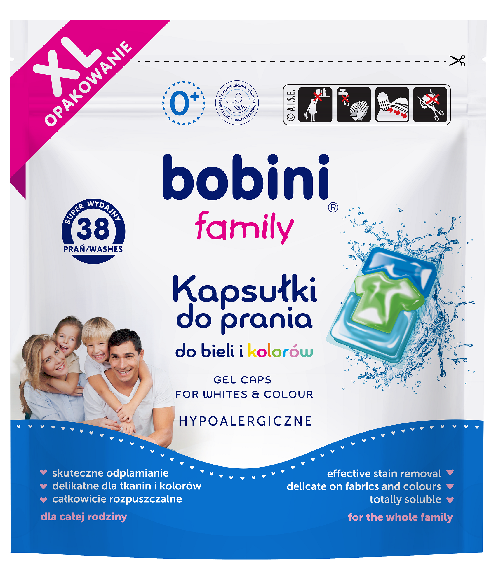 Kapsułki do prania uniwersalne Family 38 szt.