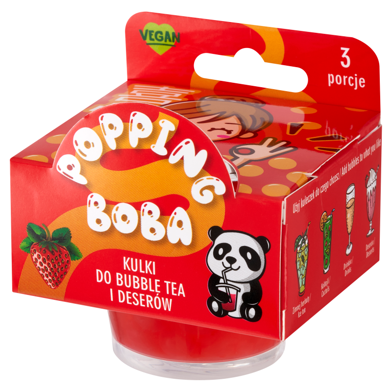 Kulki do bubble tea i deserów z sokiem truskawkowym