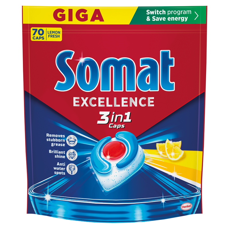 Kapsułki do zmywarki 3w1 Excellence Lemon 70 szt.