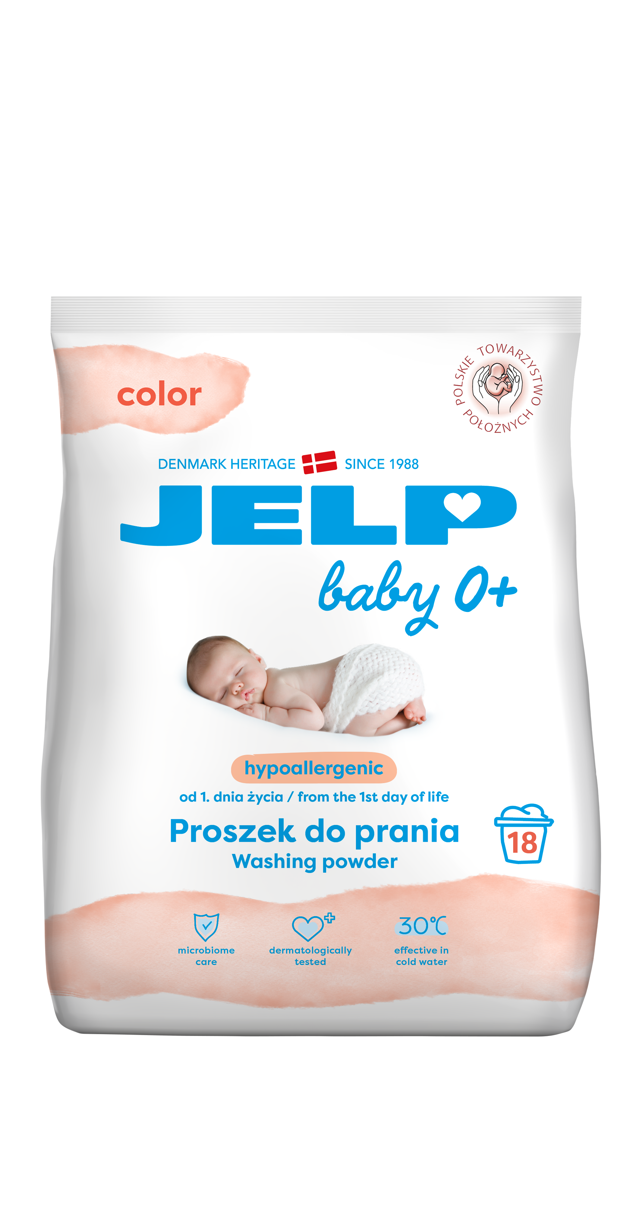 Hipoalergiczny Proszek do prania niemowlęcych tkanin kolorowych 18 prań 1350g
