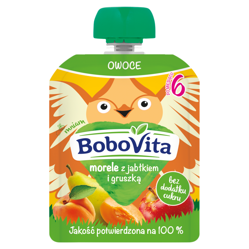 Mus morele z jabłkiem i gruszką po 6 miesiącu (tubka)