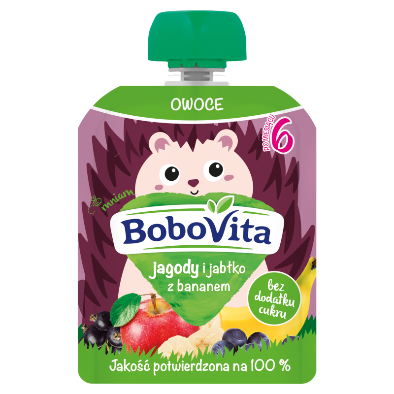 Mus jagody i jabłka z bananem po 6 miesiącu (tubka)