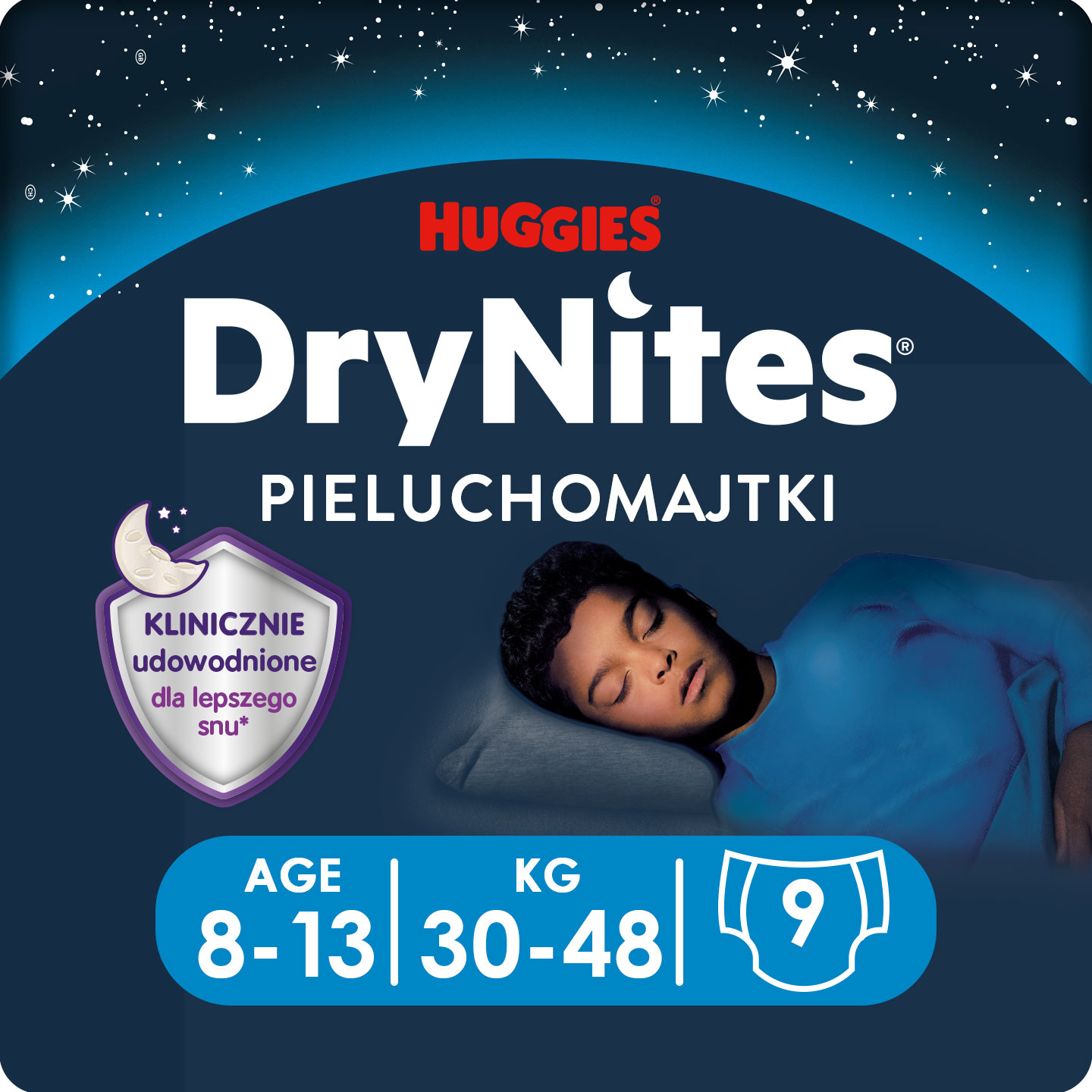 Jednorazowe majteczki na noc dla chłopców 8-13 lat 9 szt.
