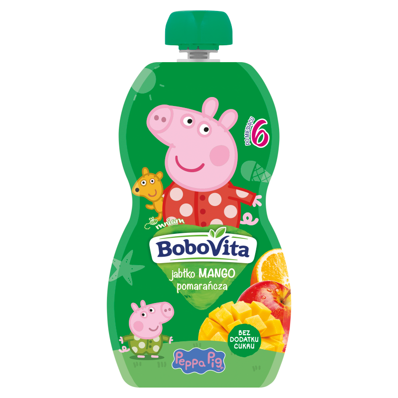 Mus jabłko, mango, pomarańcza po 6 miesiącu Świnka Peppa