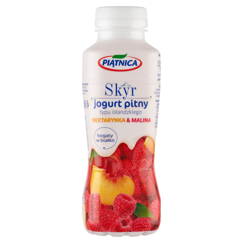 Skyr jogurt pitny typu islandzkiego nektarynka malina