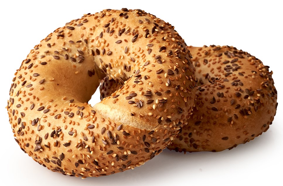 Bajgiel z sezamem i siemieniem lnianym