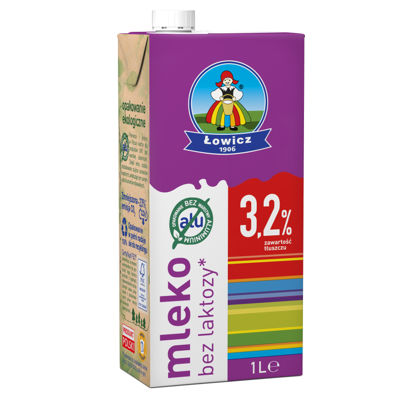 Mleko Łowickie bez laktozy 3,2% UHT