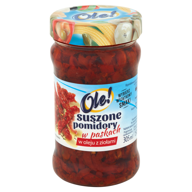 Pomidory suszone w paskach z ziołami (w oleju)